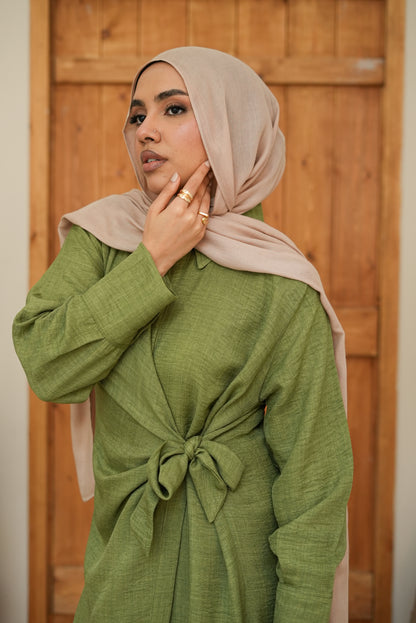 Sage wrap dress