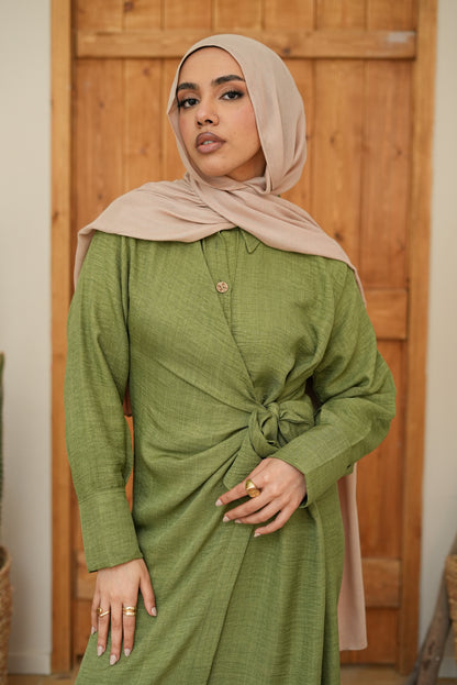 Sage wrap dress