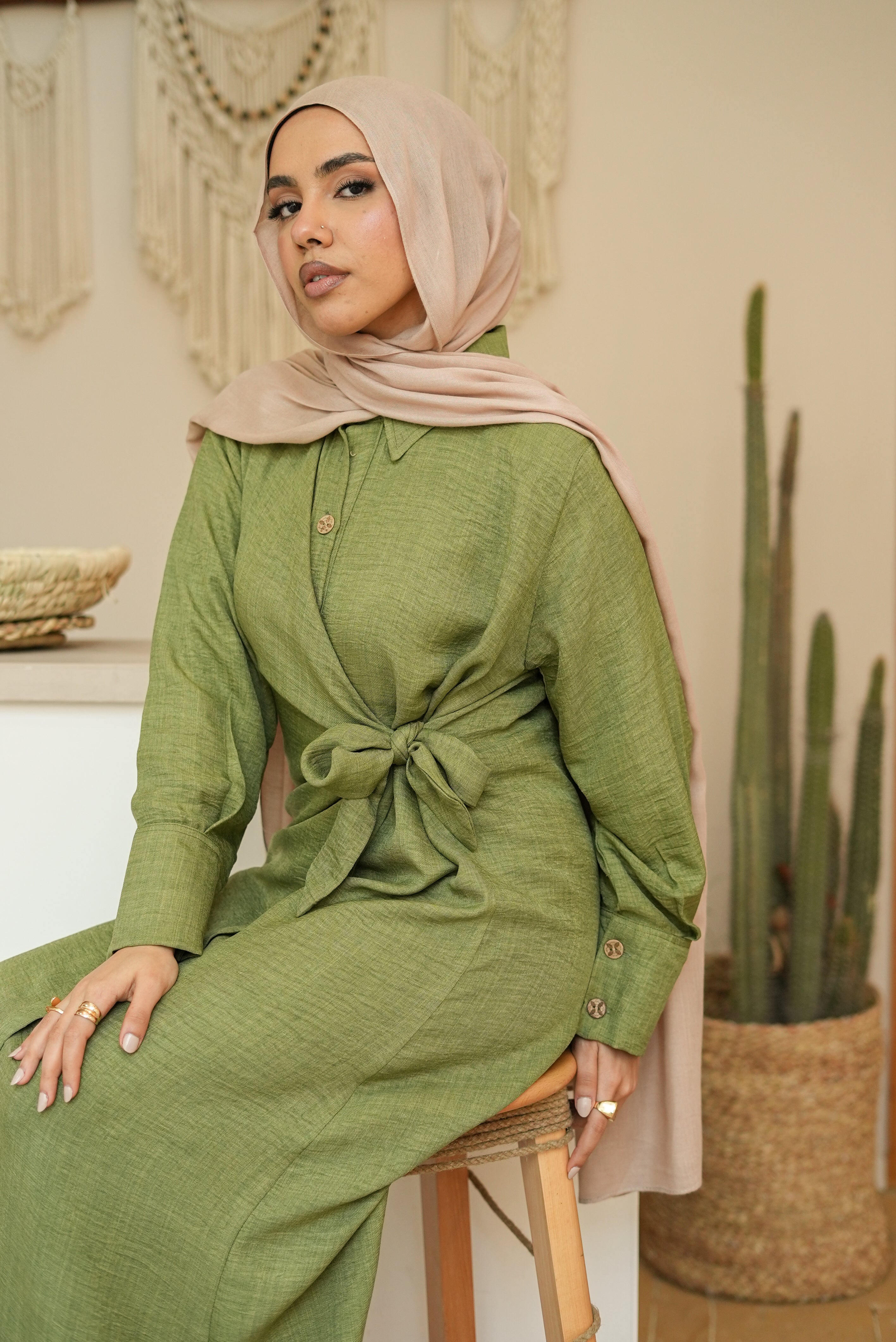 Sage wrap dress