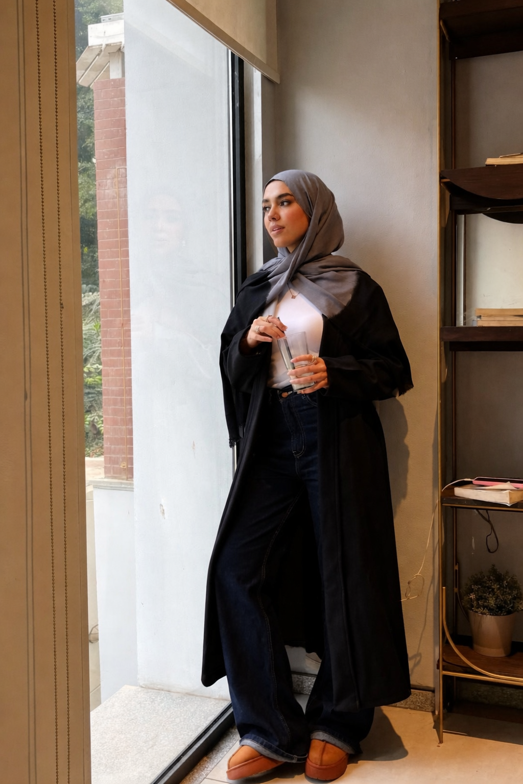 Long Line Cardigan-Black