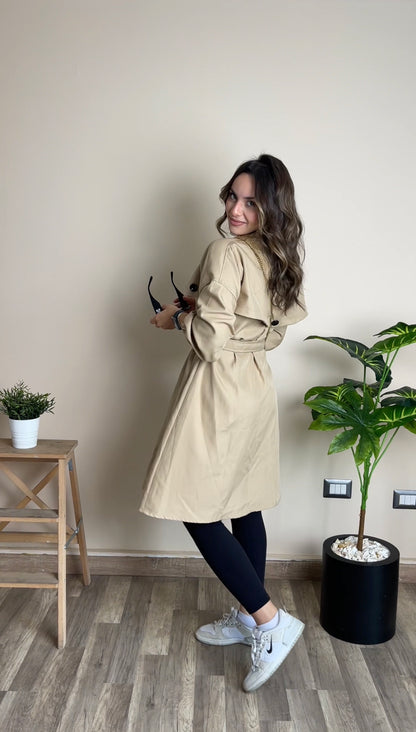 Elyra Trench Coat - Beige