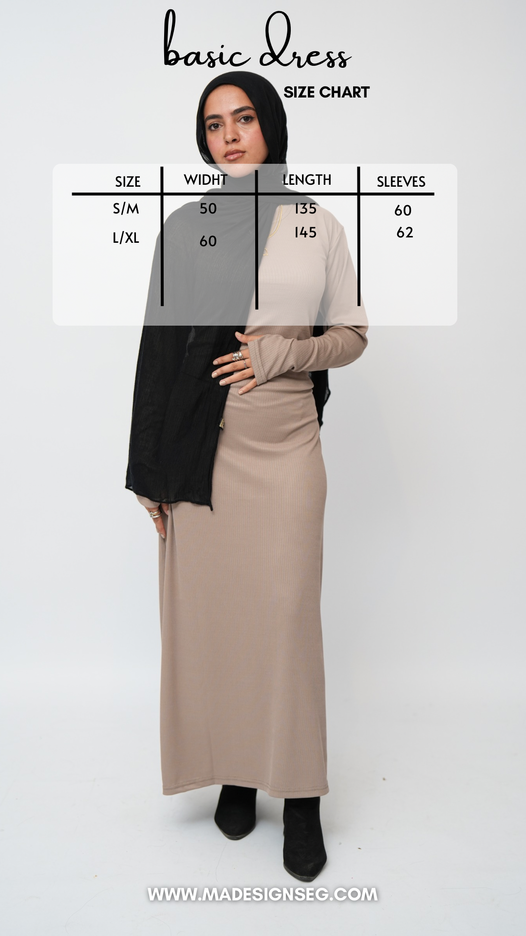 Long sleeves basic dress