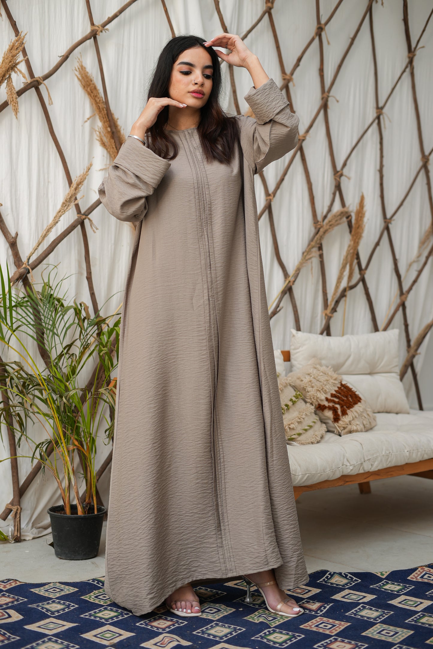 modest linen dress