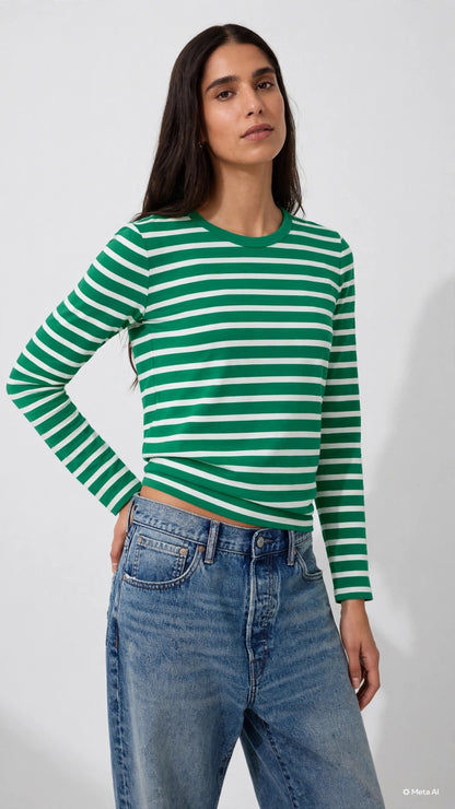 Striped Top - Green