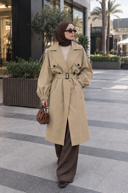 Elyra Trench Coat - Beige